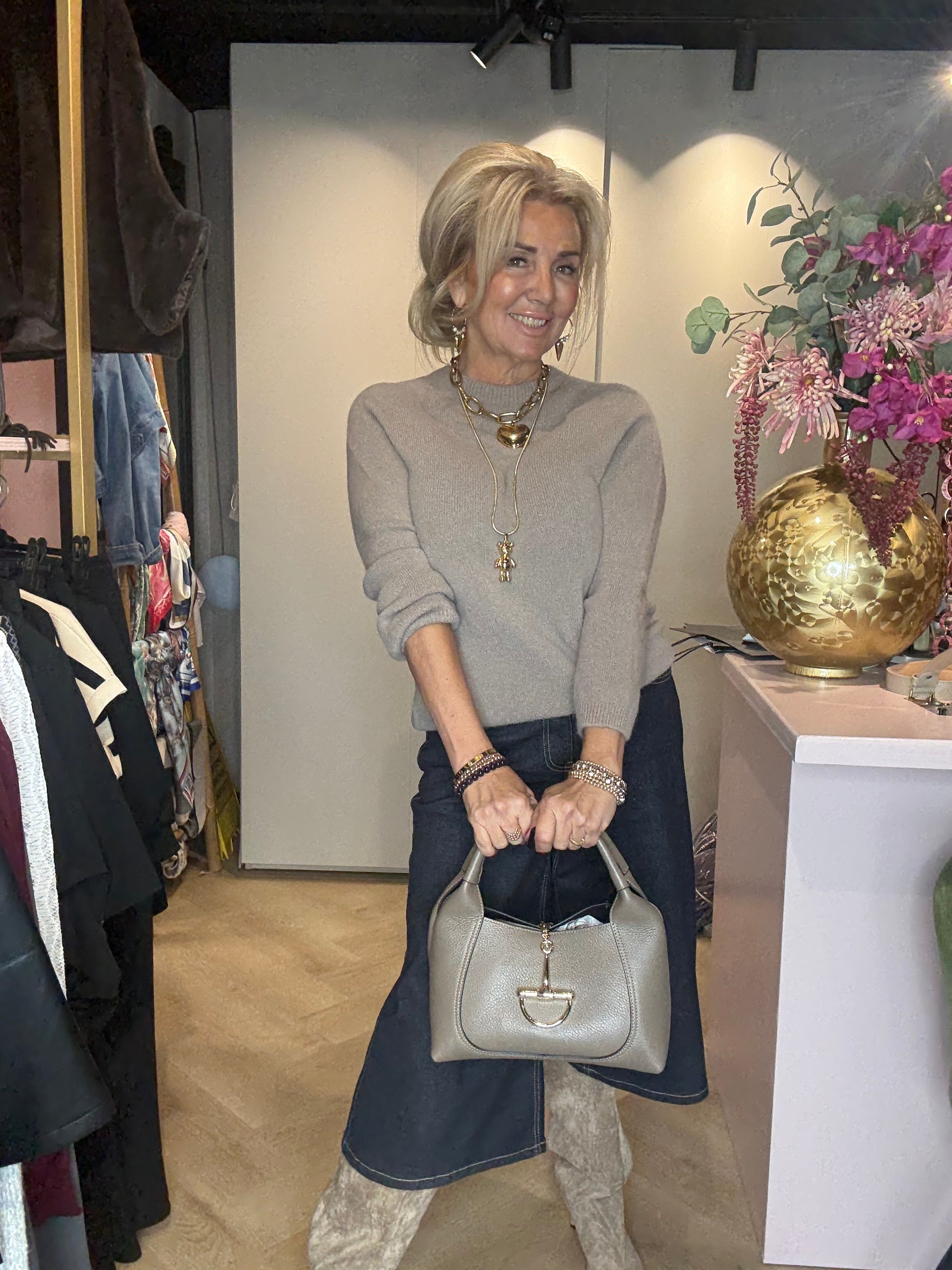 Triple Nine Baby Alpaca Taupe Long sleeves